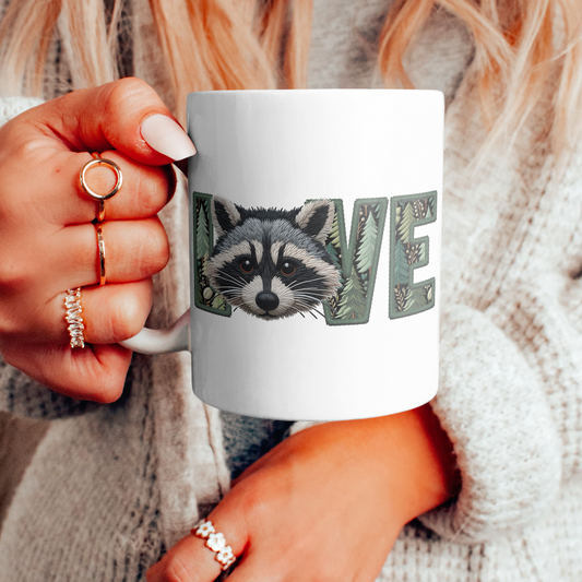 Raccoon Love (matches shirt) UV DTF Transfer