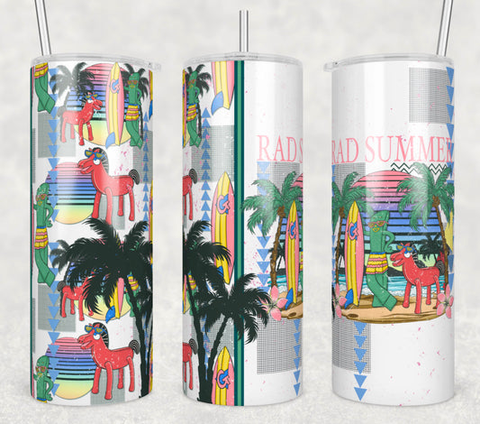 Rad Summer (matches shirt) Sublimation Transfer Tumbler Wrap 20oz (read description)