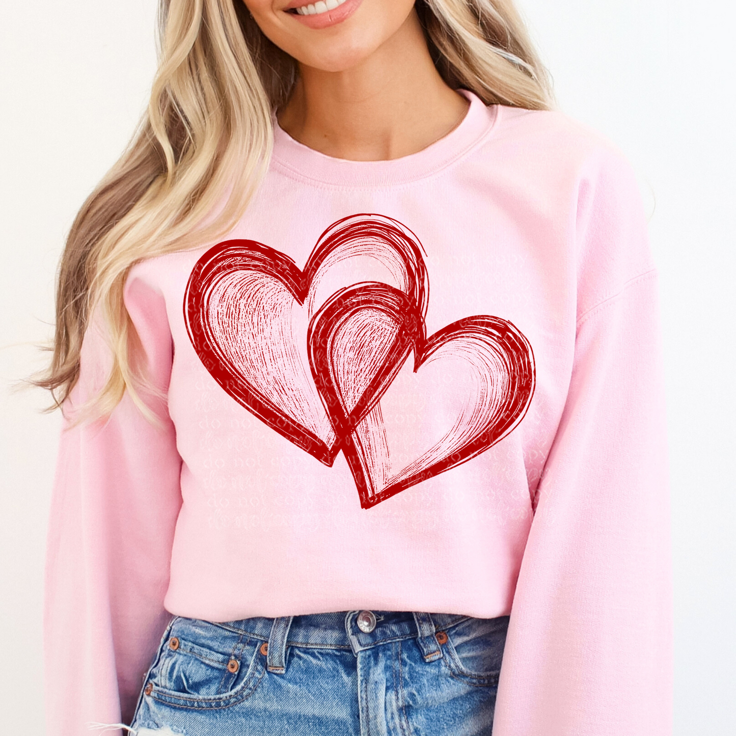 Red Doodle Heart DTF & Sublimation Transfer