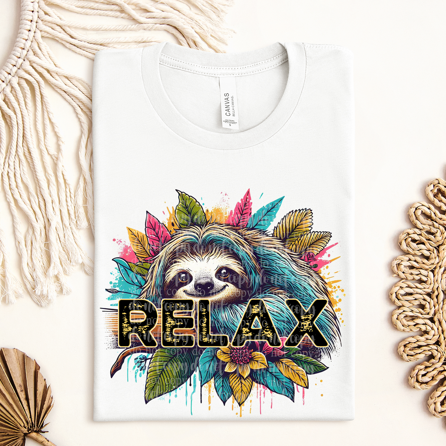 Relax Sloth **EXCLUSIVE** Witty Animals DTF & Sublimation Transfer