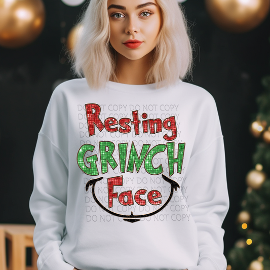 Resting Green Mean Face DTF & Sublimation Transfer