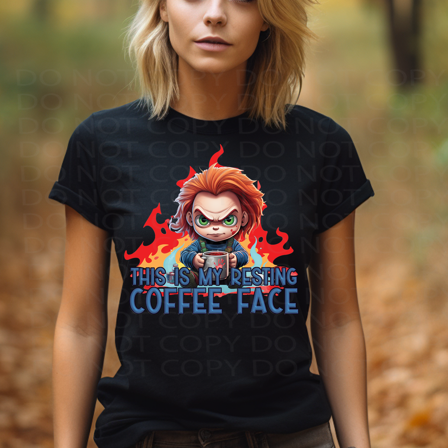 Resting Coffee Face Doll DTF & Sublimation Transfer