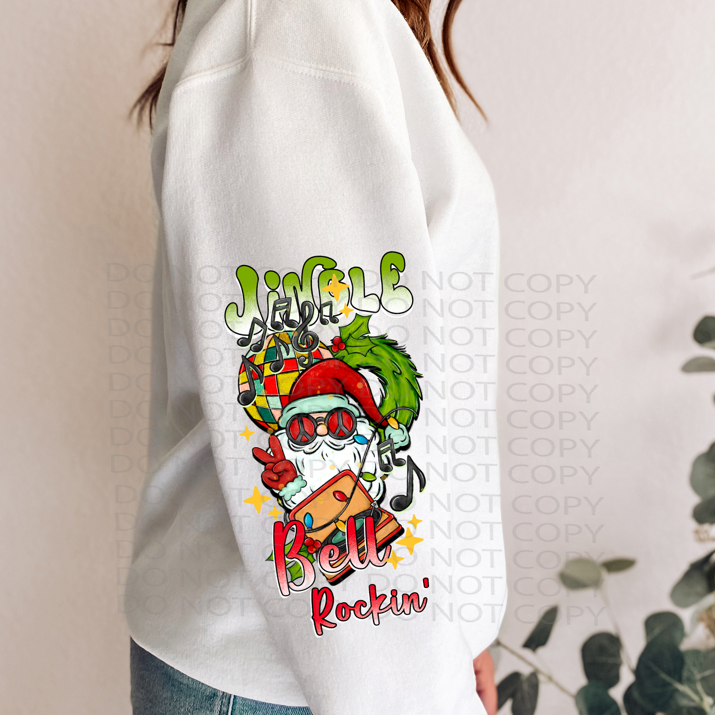 Jingle Bell Rockin' Sleeve (matches shirt)  DTF & Sublimation Transfer