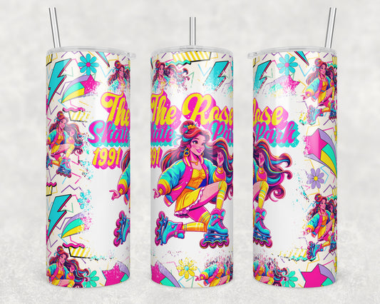 Rose Skate Park (matches shirt) Sublimation Transfer Tumbler Wrap 20oz (read description)