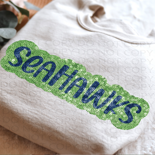 Faux Sparkles Seahawks DTF & Sublimation Transfer