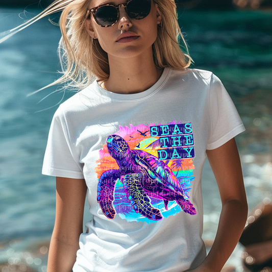 Seas the Day Turtle DTF & Sublimation Transfer