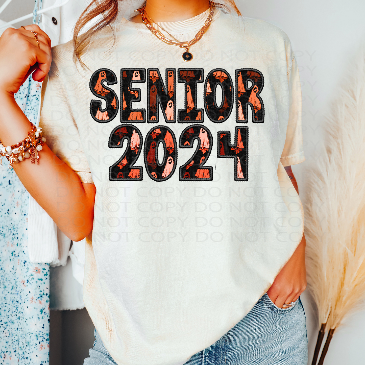 Senior 2024 Faux Embroidery Ghosts DTF & Sublimation Transfer