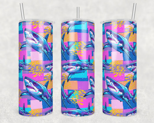 Shark Colors Sublimation Transfer Tumbler Wrap 20oz (read description)