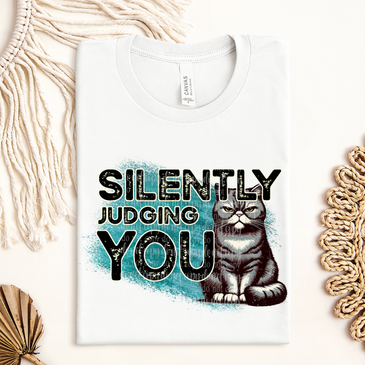 Silently Judging You Cat **EXCLUSIVE** Witty Animals DTF & Sublimation Transfer