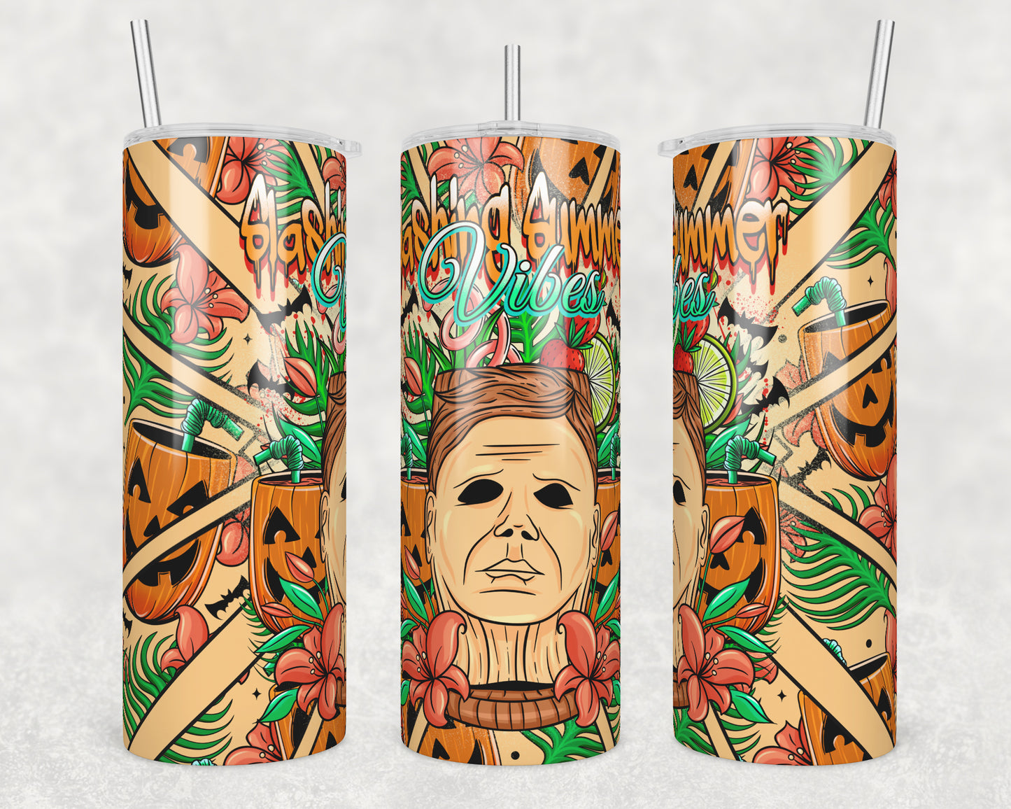 Slashing Summer Vibes (matches shirt) Transfer Tumbler Wrap 20oz (read description)