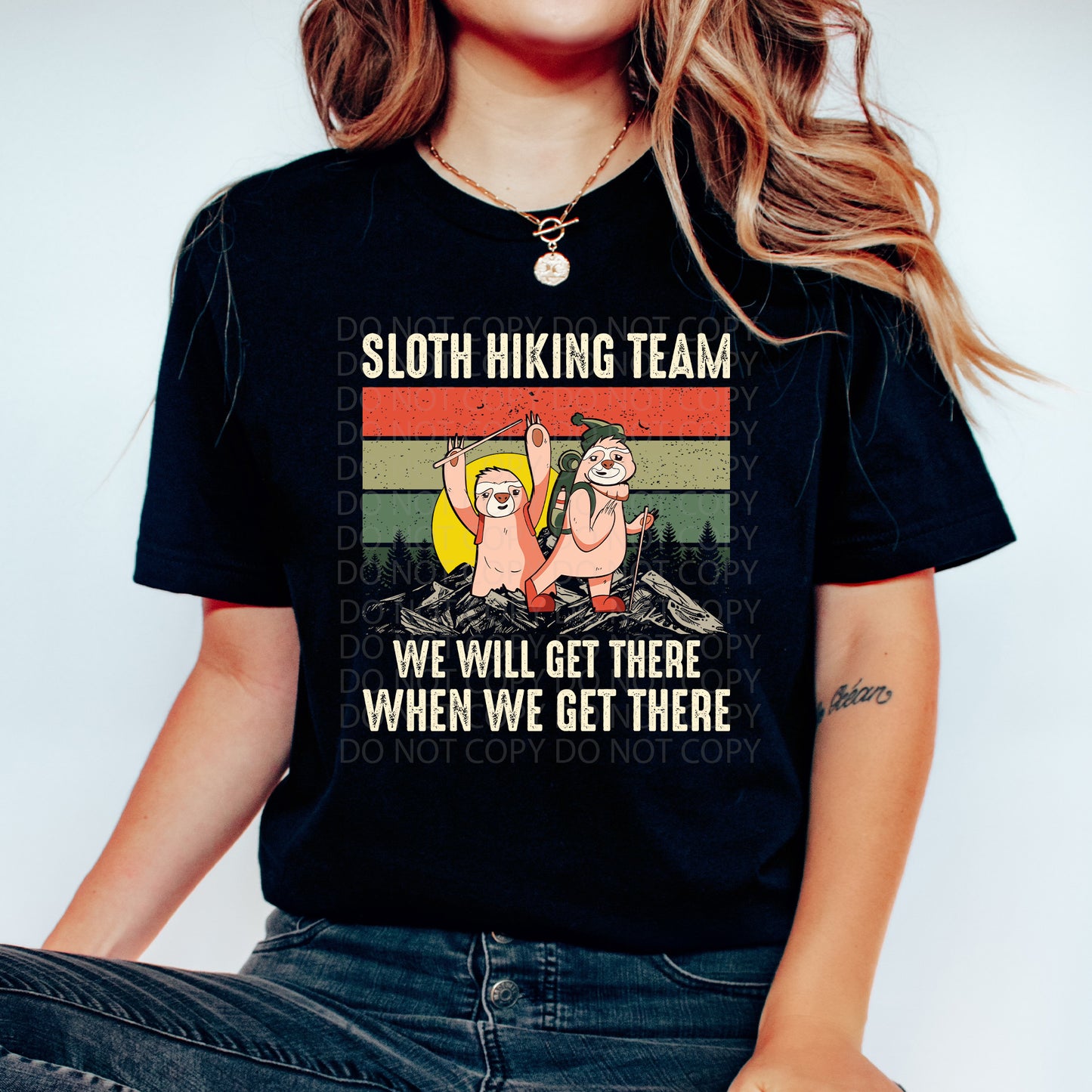 Sloth Hiking DTF Transfer