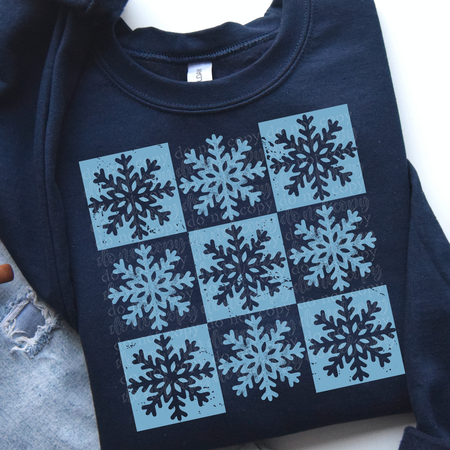 Grunge Checker Snowflake DTF & Sublimation Transfer