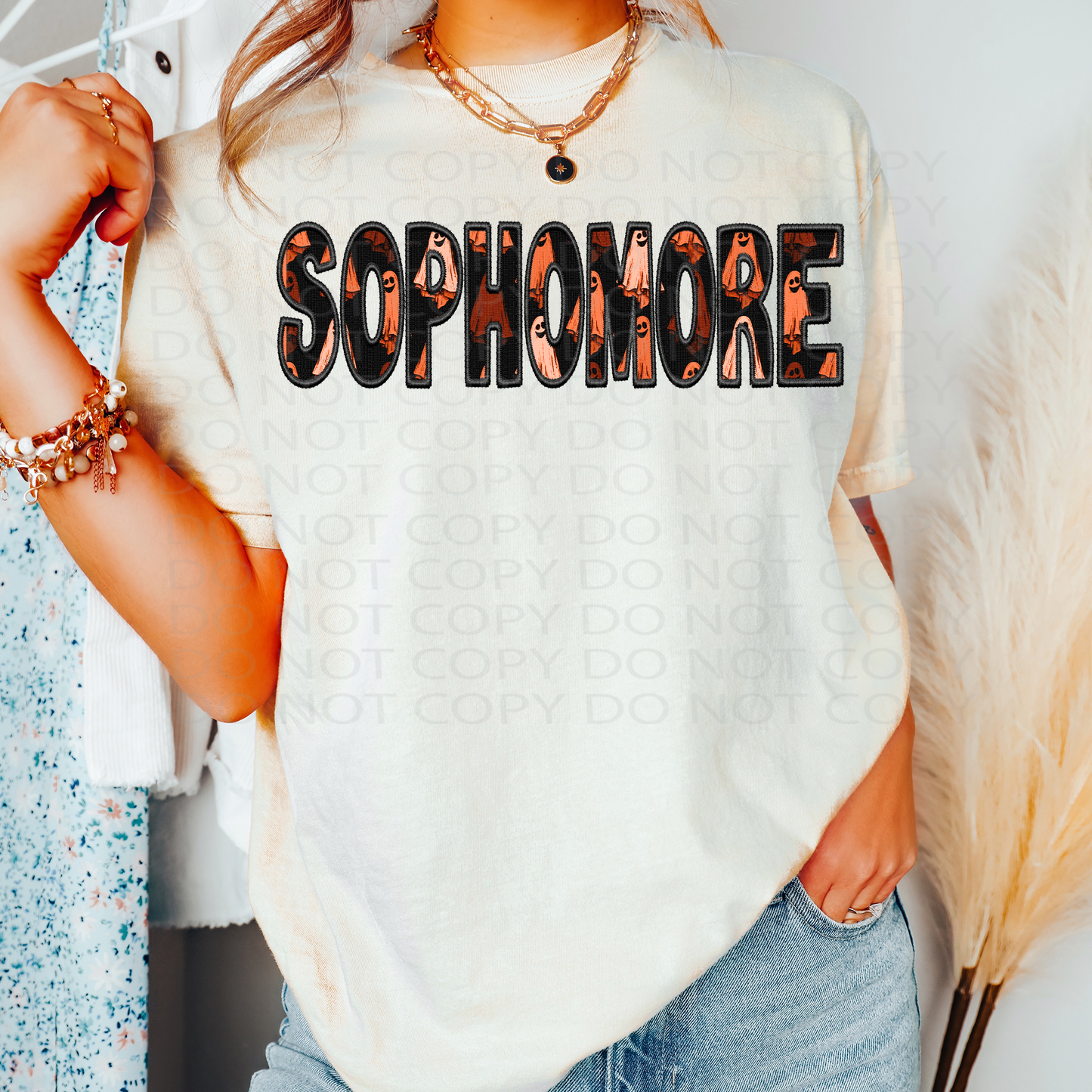 Sophomore Faux Embroidery Ghosts DTF & Sublimation Transfer