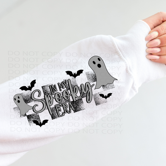 Spooky Era Checkered Sleeve (matches shirt)  DTF & Sublimation Transfer