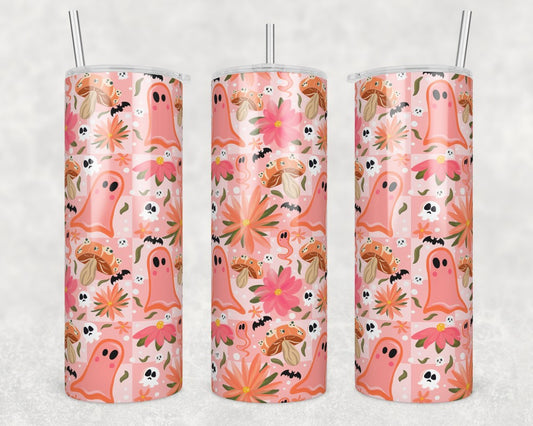 Spooky Floral Transfer Tumbler Wrap 20oz (read description)