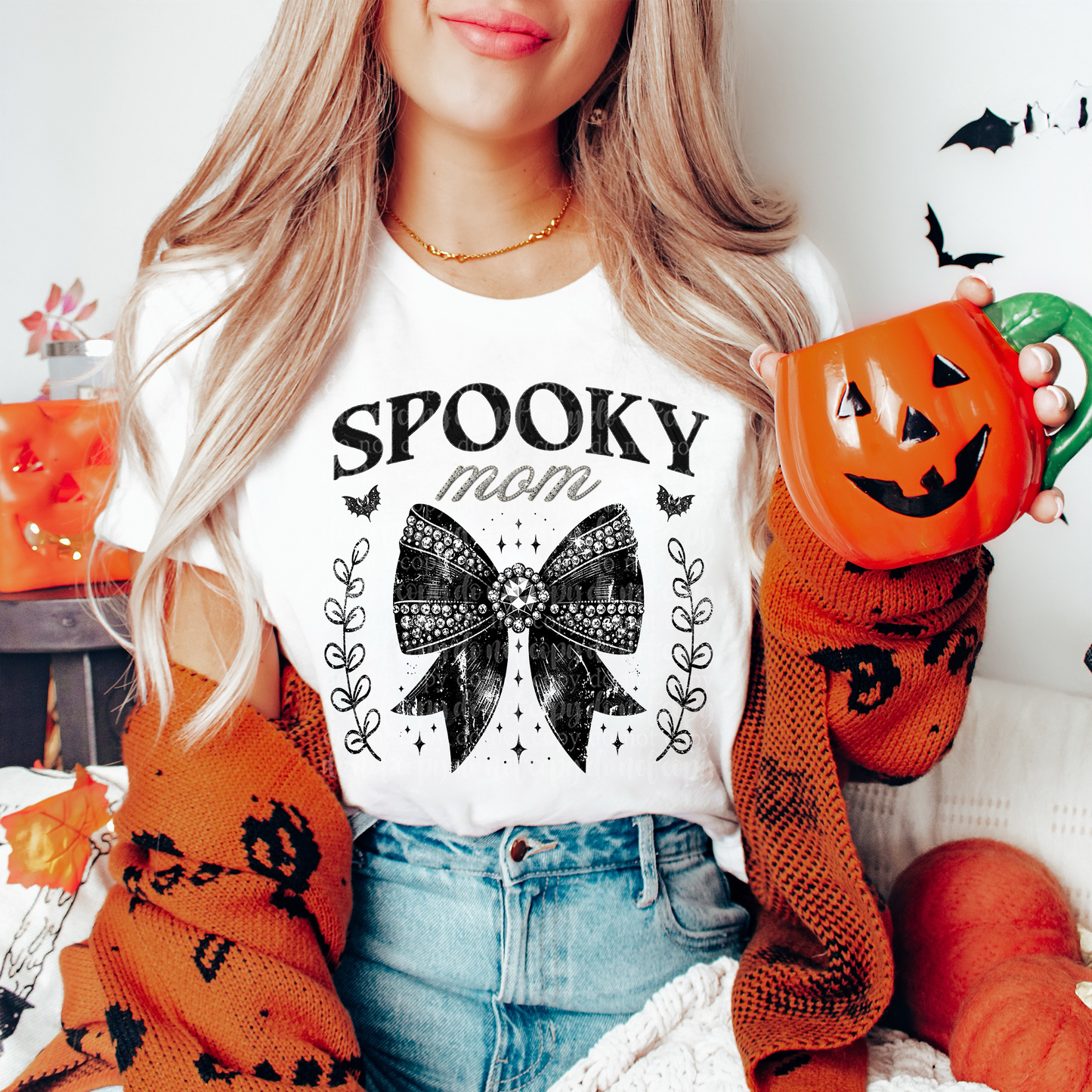 Spooky Mom Faux Rhinestone DTF & Sublimation Transfer