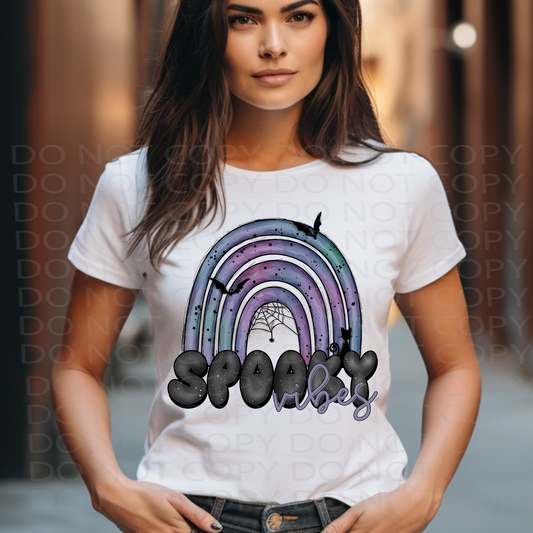 Spooky Vibes Rainbow DTF & Sublimation Transfer