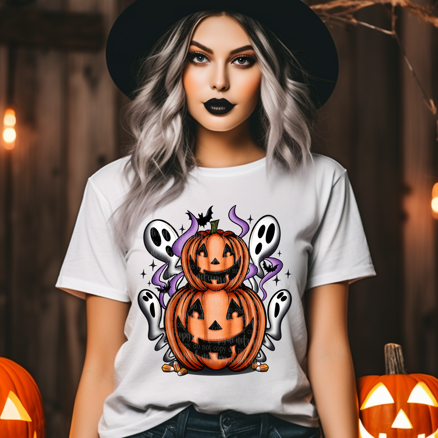 Spooky Pumpkin Stack DTF & Sublimation Transfer