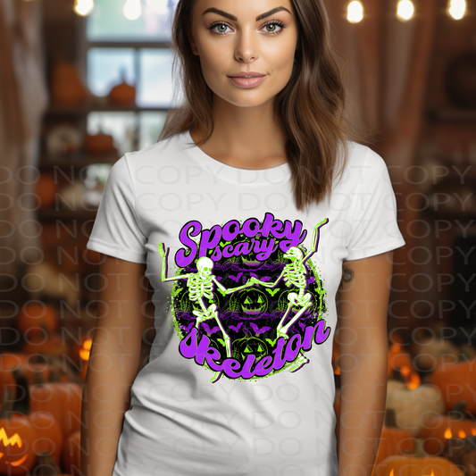 Spooky Scary Skeleton DTF & Sublimation Transfer