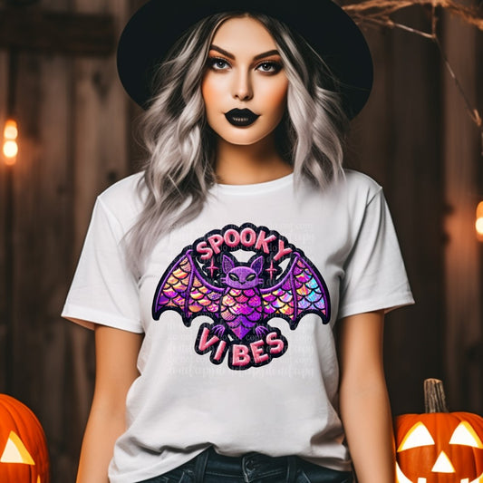 Spooky Vibes Happy Bat DTF & Sublimation Transfer