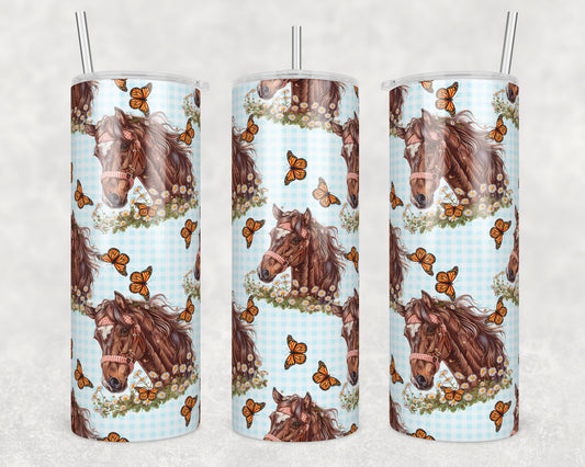 Spring Horse Sublimation Transfer Tumbler Wrap 20oz (read description)