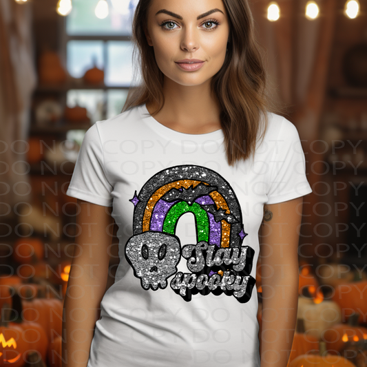 Stay Spooky Faux Sparkles DTF & Sublimation Transfer