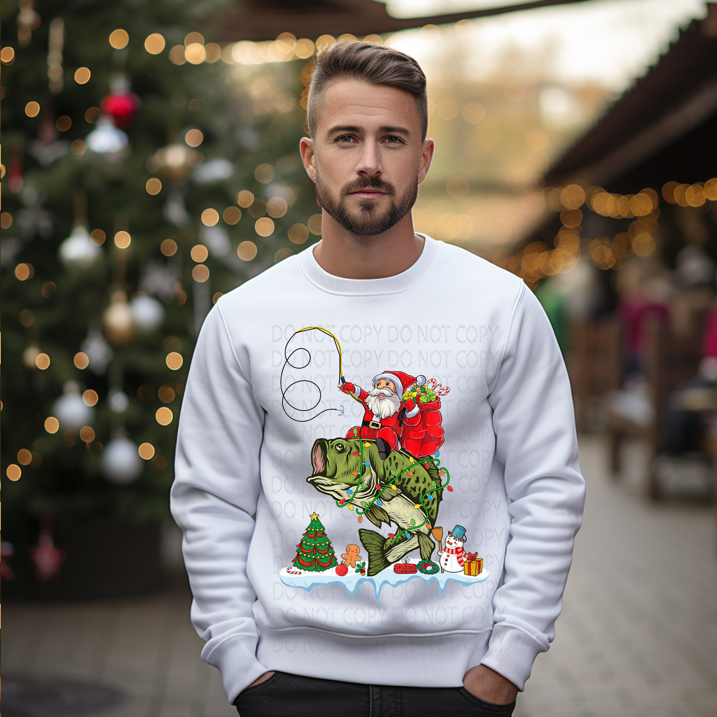 Santa Fish Reindeer DTF & Sublimation Transfer