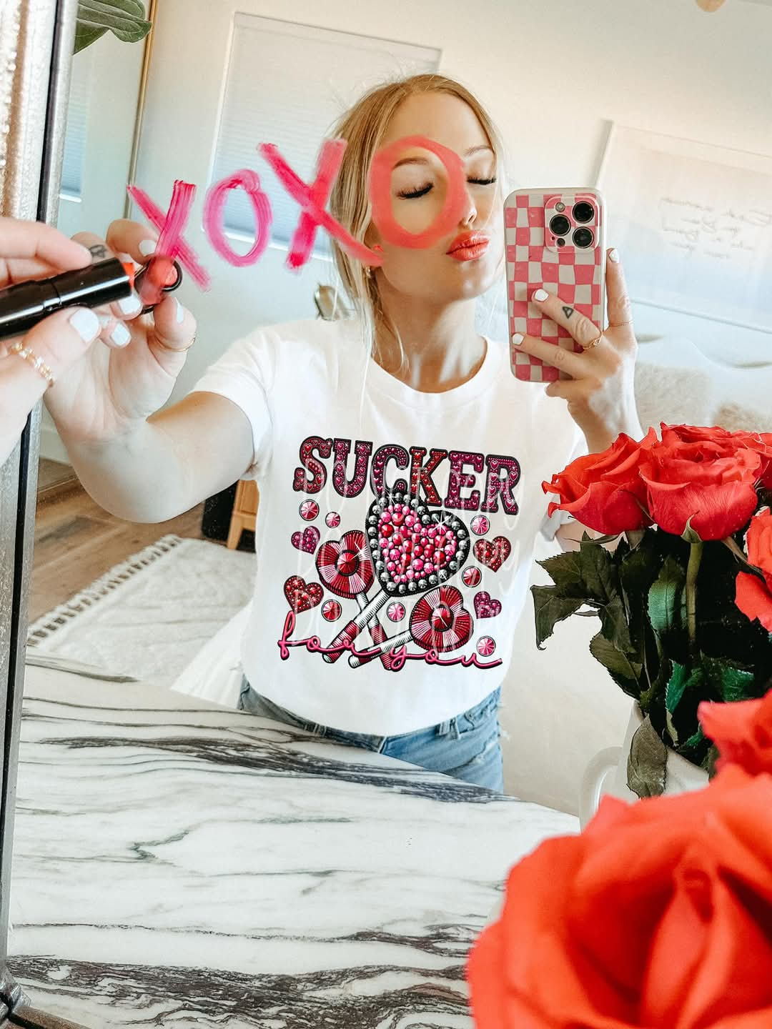 Sucker for You Faux Rhinestone DTF & Sublimation Transfer