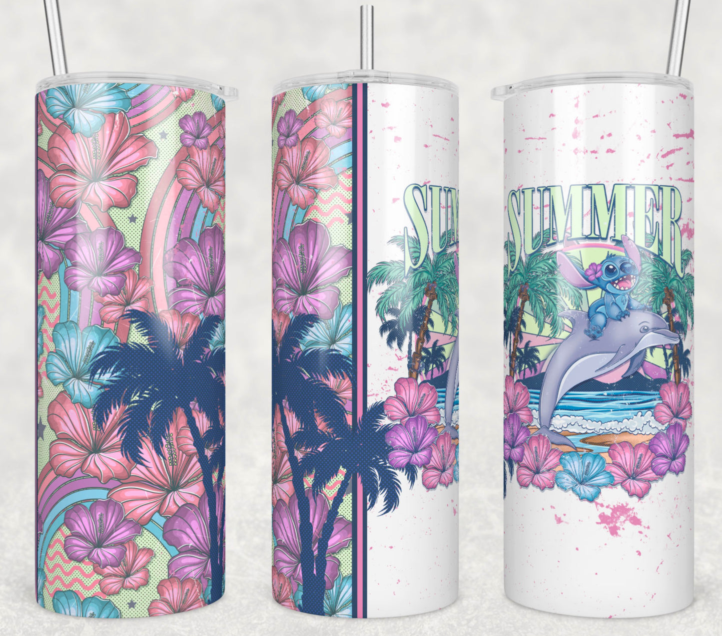 Summer Stitches (matches shirt) Sublimation Transfer Tumbler Wrap 20oz (read description)