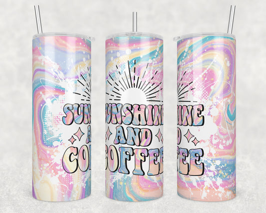 Sun and Coffee Sublimation Transfer Tumbler Wrap 20oz (read description)