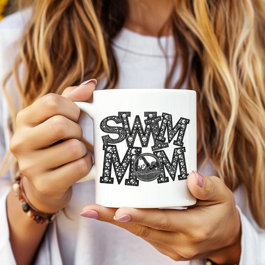 Swim Mom Faux Rhinestone (matches shirt) UV DTF Transfer