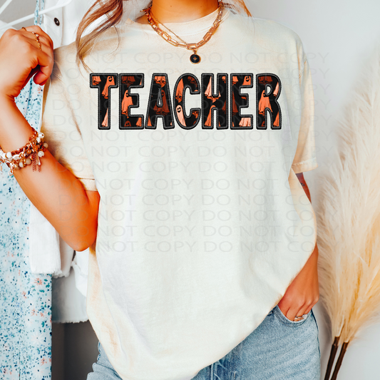 Teacher Faux Embroidery Ghosts DTF & Sublimation Transfer