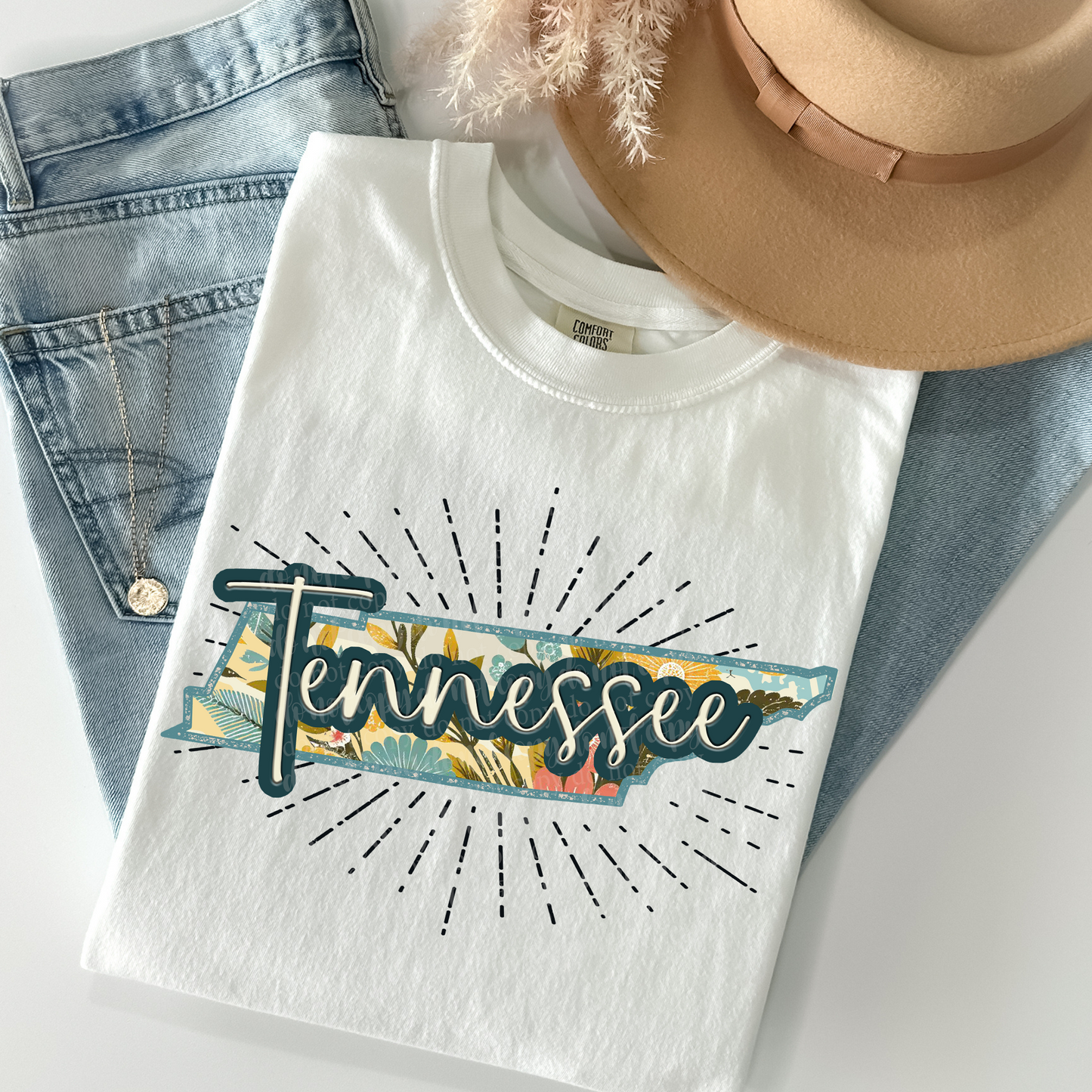 Tennessee Retro Floral DTF & Sublimation Transfer