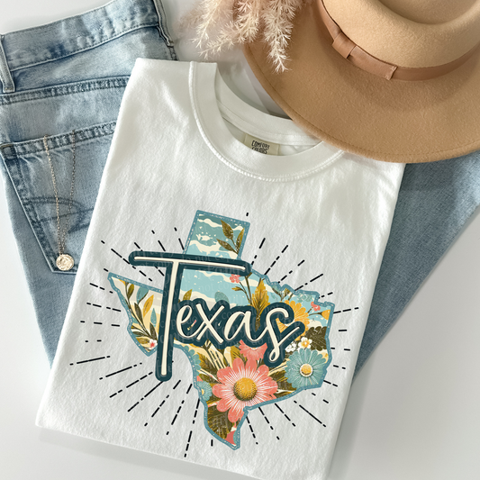 Texas Retro Floral DTF & Sublimation Transfer