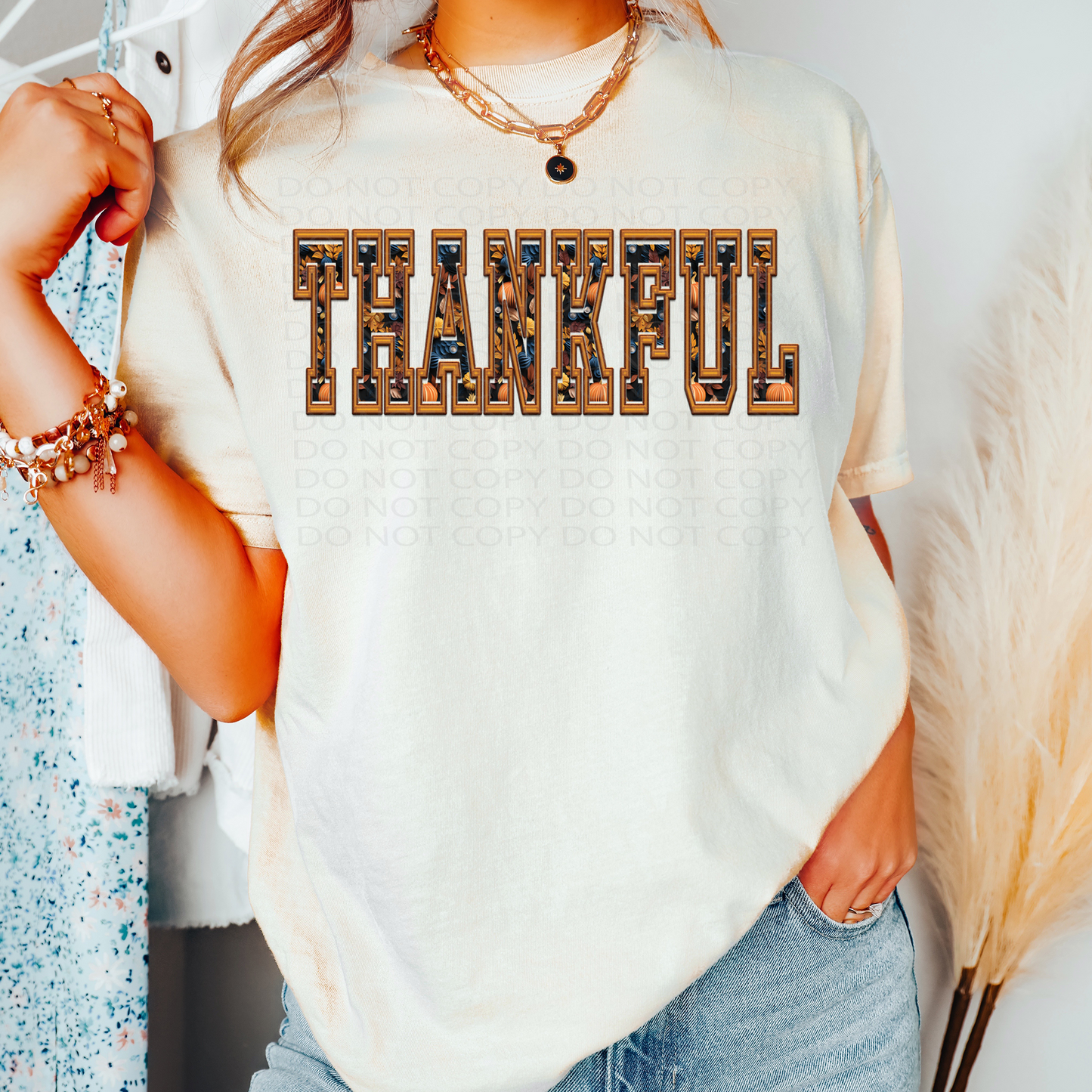 Thankful Faux Embroidery **EXCLUSIVE** DTF & Sublimation Transfer