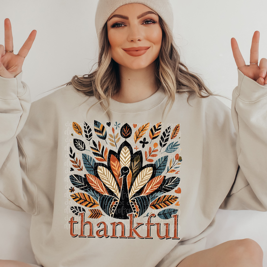 Thankful Boho Turkey DTF & Sublimation Transfer