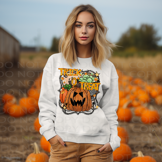 Trick or Treat Jack O' Lantern DTF & Sublimation Transfer