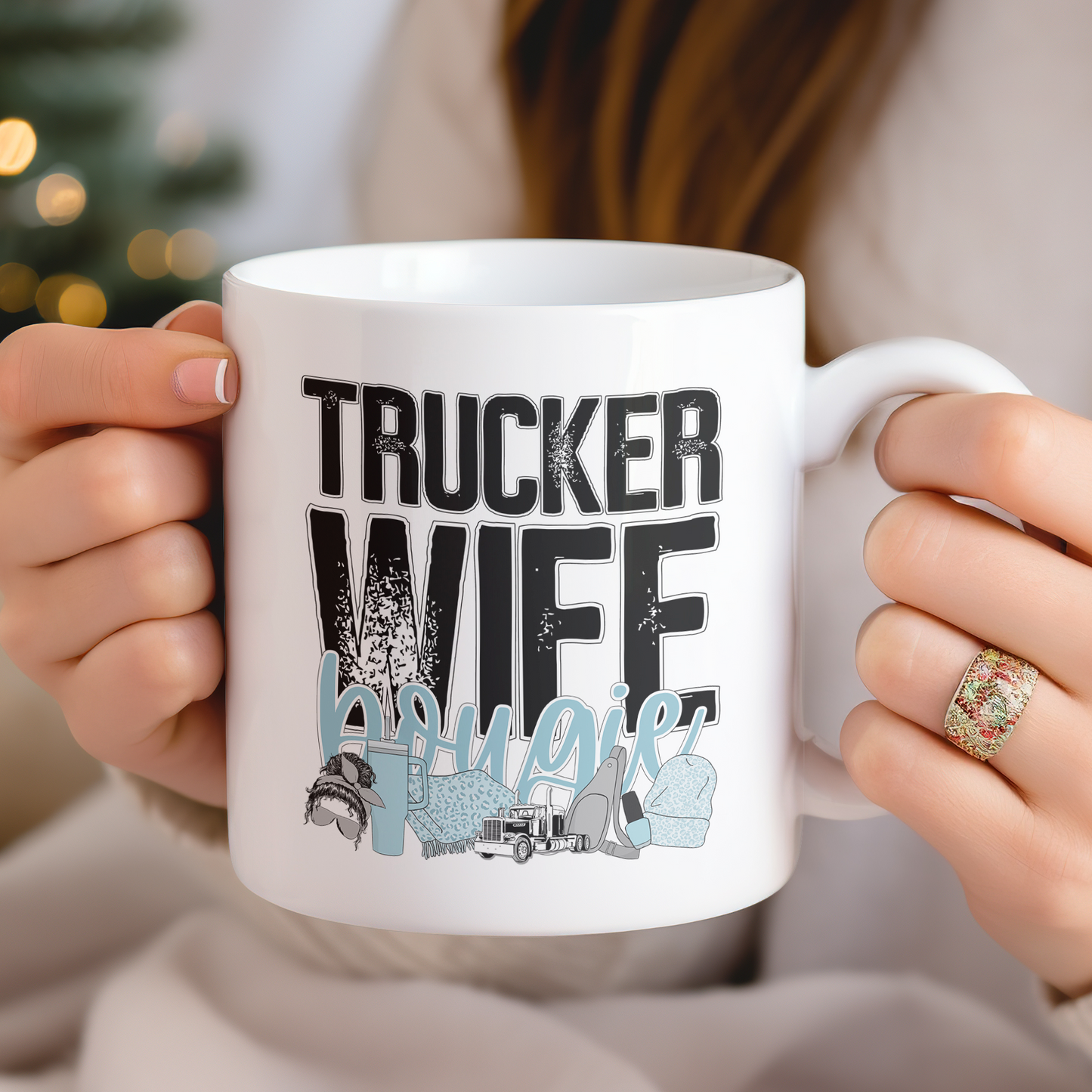 Trucker Wife Bougie (matches shirt) UV DTF Transfer