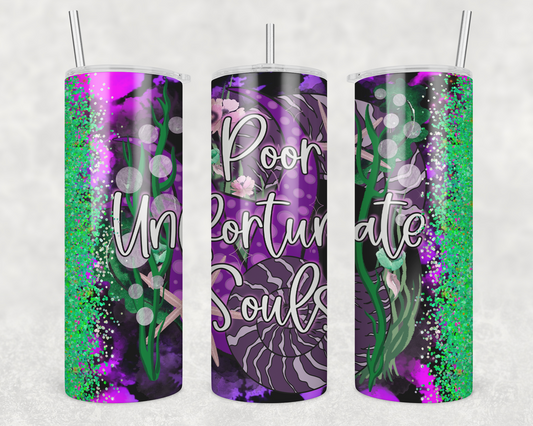 Unfortunate Souls (Matches Shirt) Sublimation Transfer Tumbler Wrap 20oz (read description)