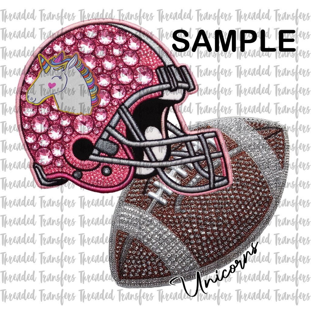 School EXCLUSIVE Mascot Football Helmet Custom Faux Rhinestones & Faux Embroidery Digital Design Download (PNG Format - no product shipped)