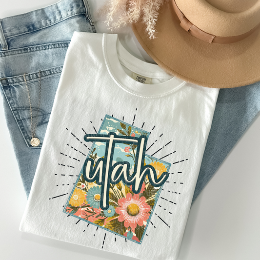 Utah Retro Floral DTF & Sublimation Transfer