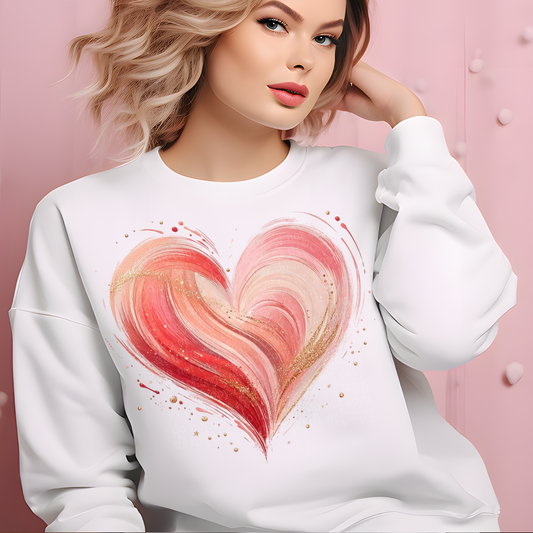 Valentine Brushstroke Heart DTF & Sublimation Transfer