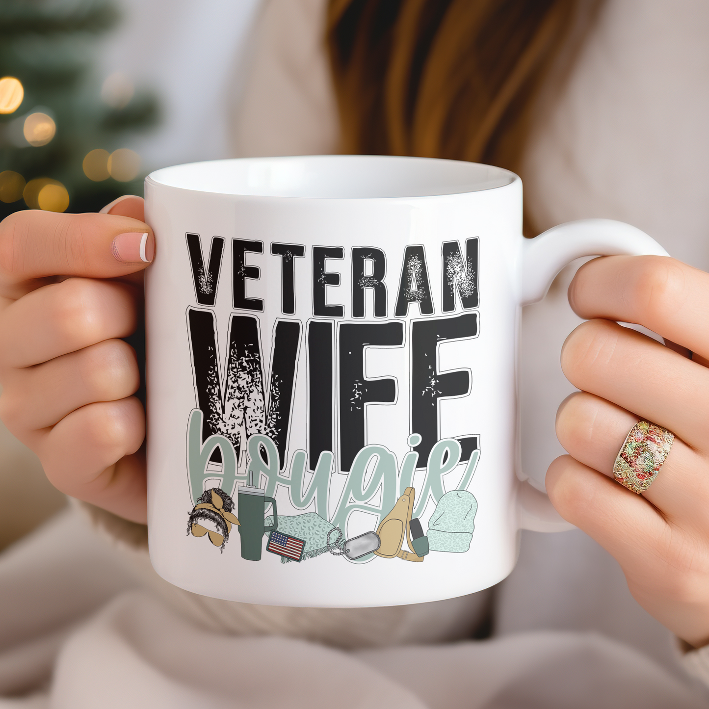 Veteran Wife Bougie (matches shirt) UV DTF Transfer