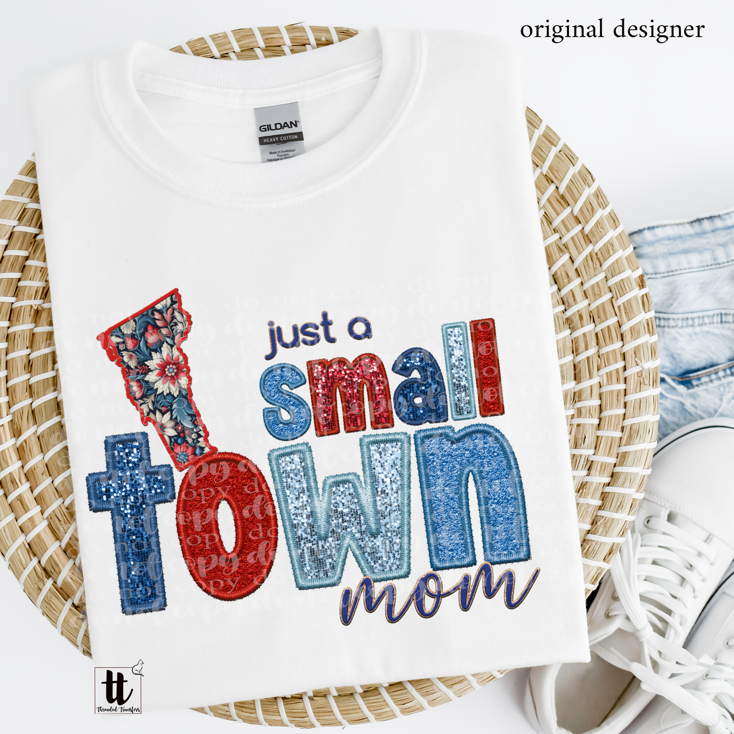 Vermont Small Town **EXCLUSIVE** Faux Embroidery, Chenille, & Sparkles DTF & Sublimation Transfer