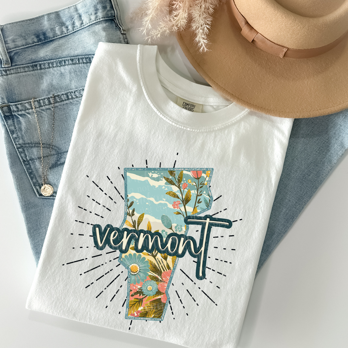 Vermont Retro Floral DTF & Sublimation Transfer