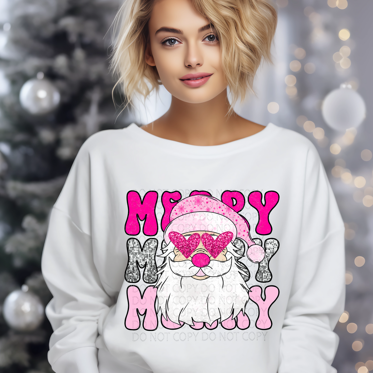 Very Merry Santa Faux Sparkles DTF & Sublimation Transfer