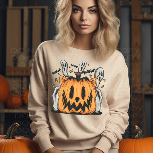 Vintage Pumpkin Head DTF & Sublimation Transfer