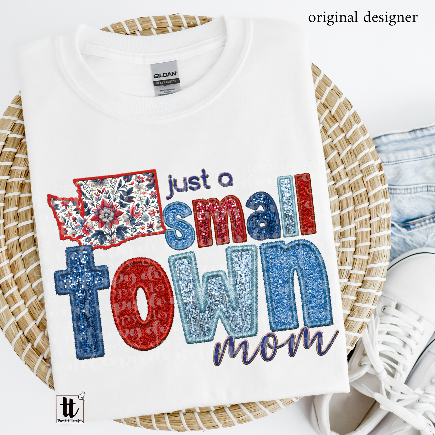 Washington Small Town **EXCLUSIVE** Faux Embroidery, Chenille, & Sparkles DTF & Sublimation Transfer