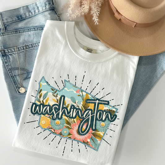 Washington Retro Floral DTF & Sublimation Transfer