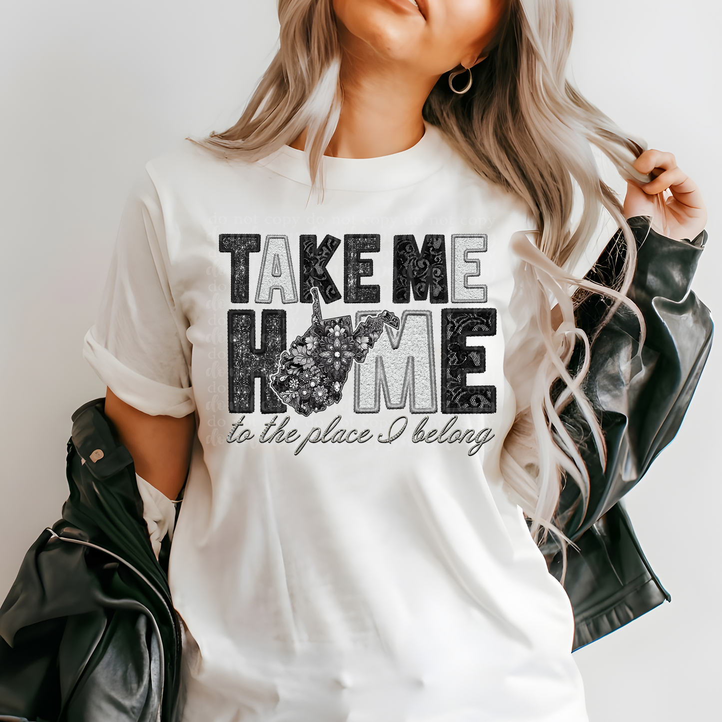 West Virginia Take Me Home **EXCLUSIVE** Faux Embroidery, Rhinestone, Chenille, Lace & Sparkles DTF & Sublimation Transfer